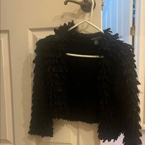 INC International Concepts Black Teddy Jacket